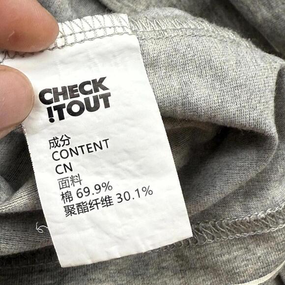 Osamu Goods Striped Cat Graphic Tee Gray White Size S Japanese Streetwear - Picture 7 of 9